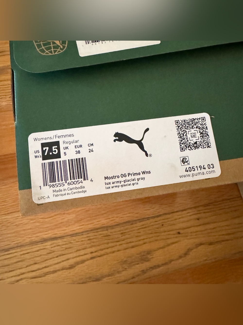 New Puma Mostro Sneakers Lux Army Green Glacial Gray Womens US 7.5 - Picture 7 of 12